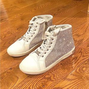 MICHAEL KORS OLLIE RHINESTONE HIGH-TOP SNEAKERS